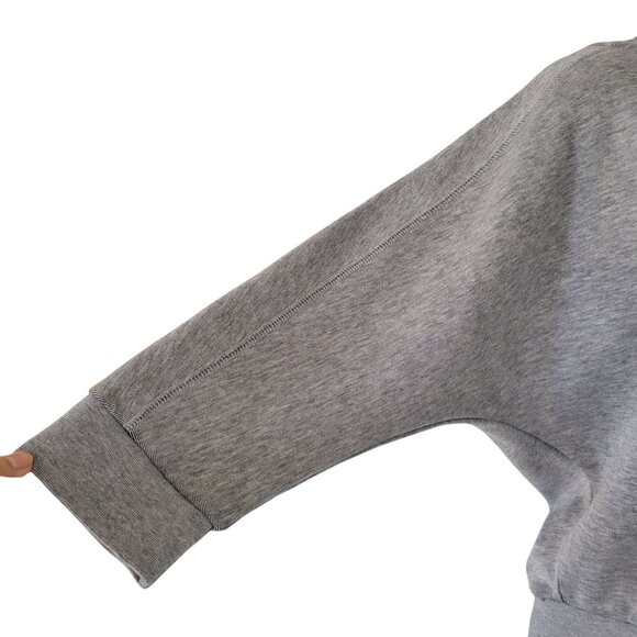 Puma Womens Gray V-Neck Crop Hooded Sweatshirt Pullover- SP - Picture 6 of 7